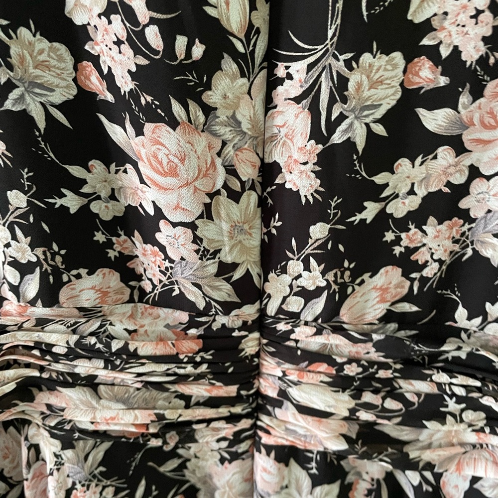 Mac Duggal Black and Pink Floral Maxi Dress - Picture 9 of 15